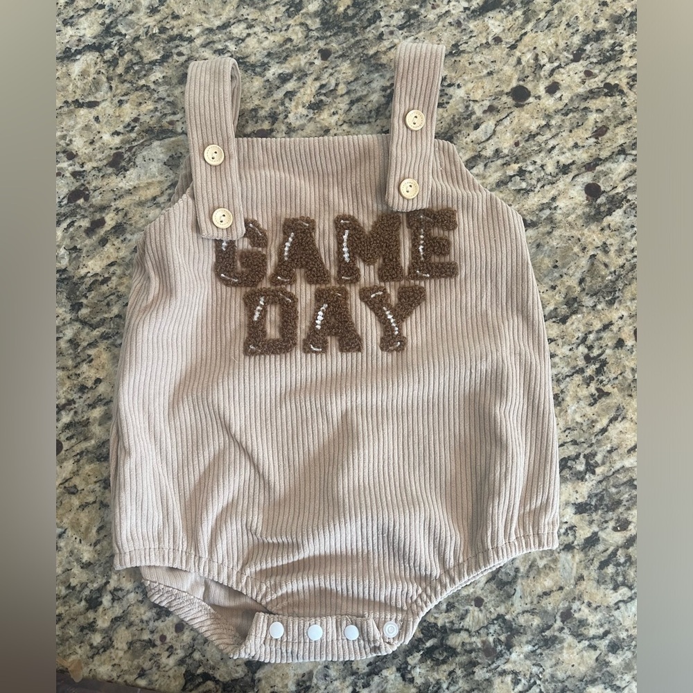 Game Day corduroy onesie. NWT